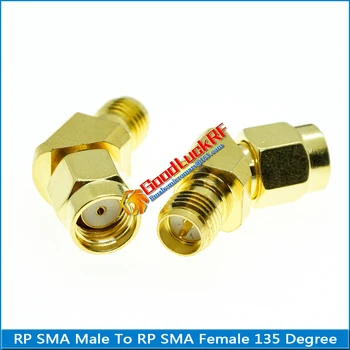 

RP SMA To RP SMA Connector Socket type-L RP SMA Male to RP SMA Female 45 135 Degree Oblique Angle Gold Brass Coaxial RF Adapter