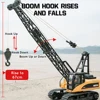 Huina 572 1:14 Rc Truck 15Ch Rc Crane Alloy Cars Trucks Large Crane Engineering Car 2.4Ghz Remote Controlled Car Toys for Boys 6
