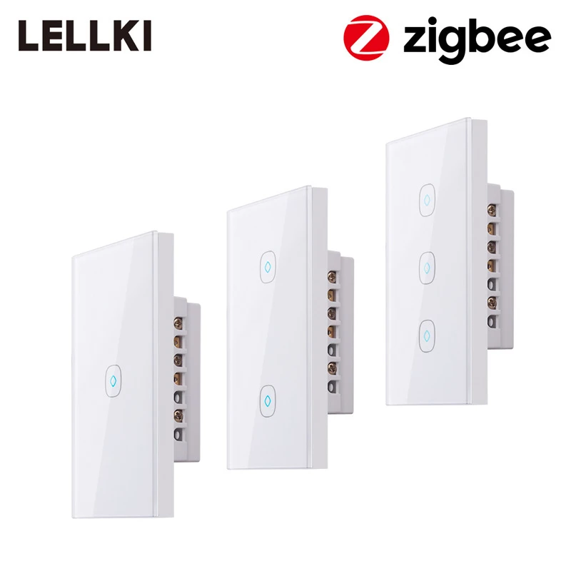 

Zigbee smart Switch Interruptor Touch US Wall Power Switch work with Philips Hue Amazon Echo Plus SmartThings 1/2/3-Gang