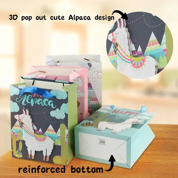 

4Pcs/Set Alpaca Llama Paper Candy Boxs Gift Bag Gift Paper Bag Happy Birthday Party Wedding Decorations Baby Shower Supplies