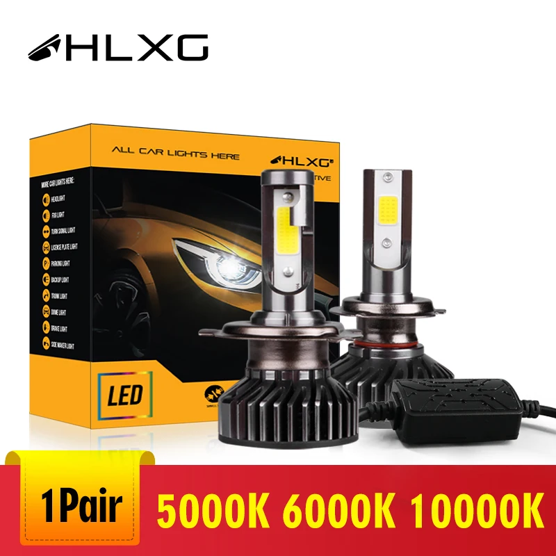 Hlxg 5000K H1 H7 H4 luces светодиодная Автомобильная фара 10000LM H11 Светодиодная лампа 9005 HB3 Led