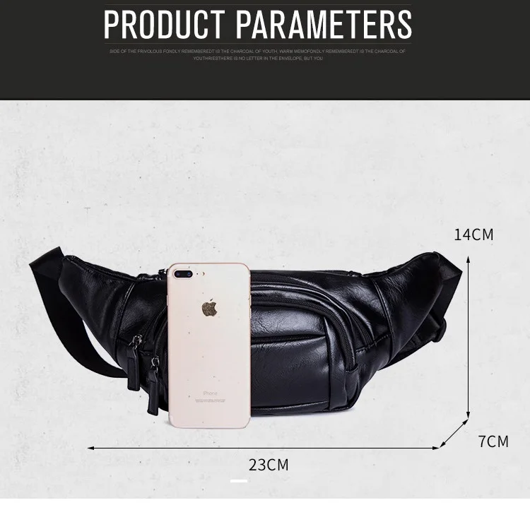 Wen PU Leather Waist Bag Large fanny pack Multifunctional Shoulder Bag chest bag Fashion Phone Belt Bag Vintage Purse Pouch