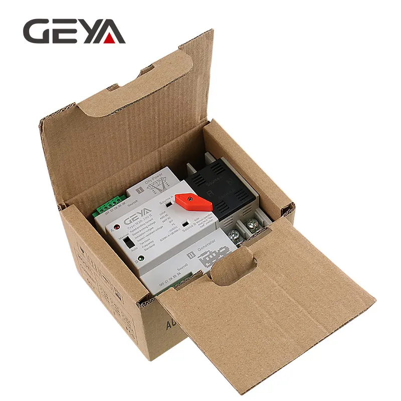 GEYA Din Rail 220V 2Pole ATS автоматический переключатель мощности 63a A 50/60 Гц PC Grade
