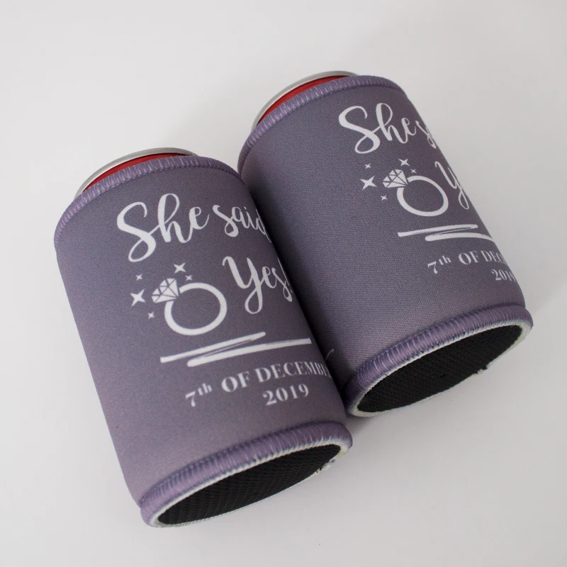 200pcs Grey Can/Bottle Cooler Personalised Any LOGO Neoprene Stubby Holder Beer Stubbies  Beer Tin Bottle Can Cooler