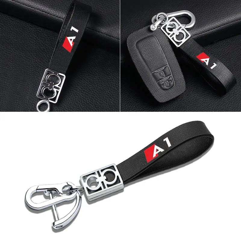Trend classic design leather keychain for men and women to adapt personality pattern auto parts For Audi A1 A2 A3 A4 A5 A6 A7 | Автомобили