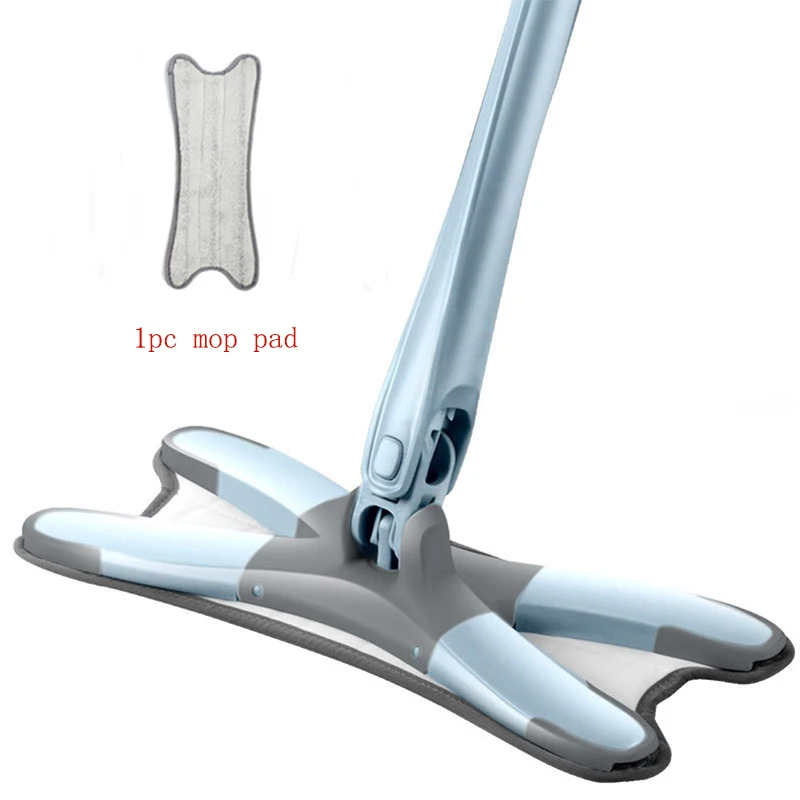 Xtype Flat Floor Mop With Replace Cloth Heads 360 Degree Squeeze Mop