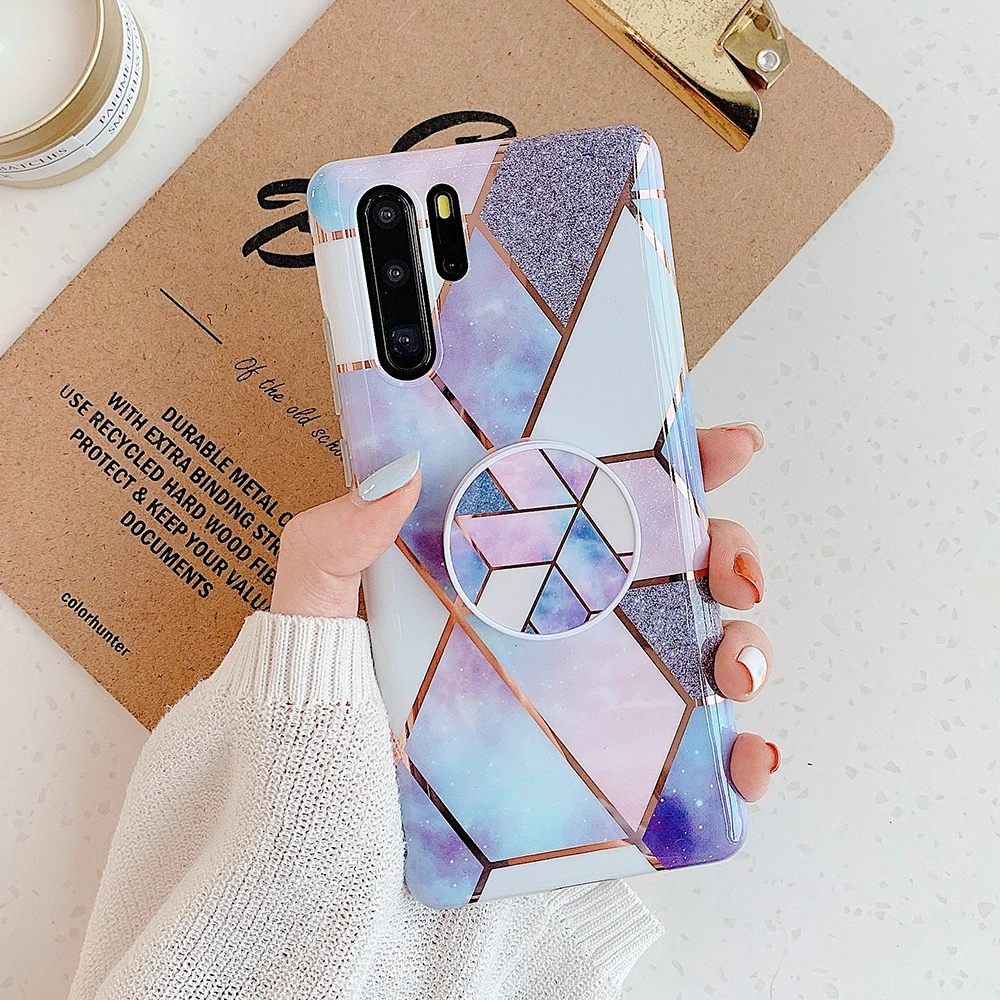 Гальванический мраморный чехол для телефона huawei P20 P30 Pro Lite mate 20 30Pro Lite откидная Гибкая мягкая задняя крышка - Цвет: PS4