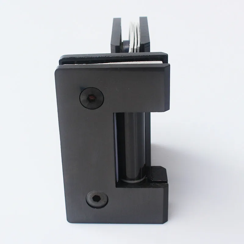 Black titanium brushed stainless steel bathroom glass clip fixture 180 degree hinge shower room accessories