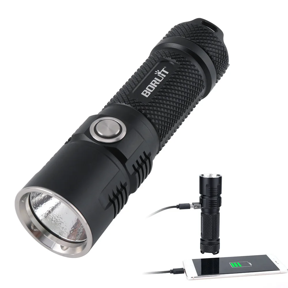 

Boruit New Style High-Power Glare XHP70 Flashlight USB Rechargeable Waterproof Shatter-resistant Flashlight