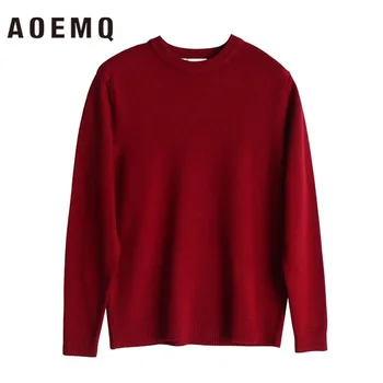 

AOEMQ Casual Sport Sweater 10 Colors Solid Unisex Couple Appointment Day Present Winter Sweaters Loose Relax Adluts Clothing