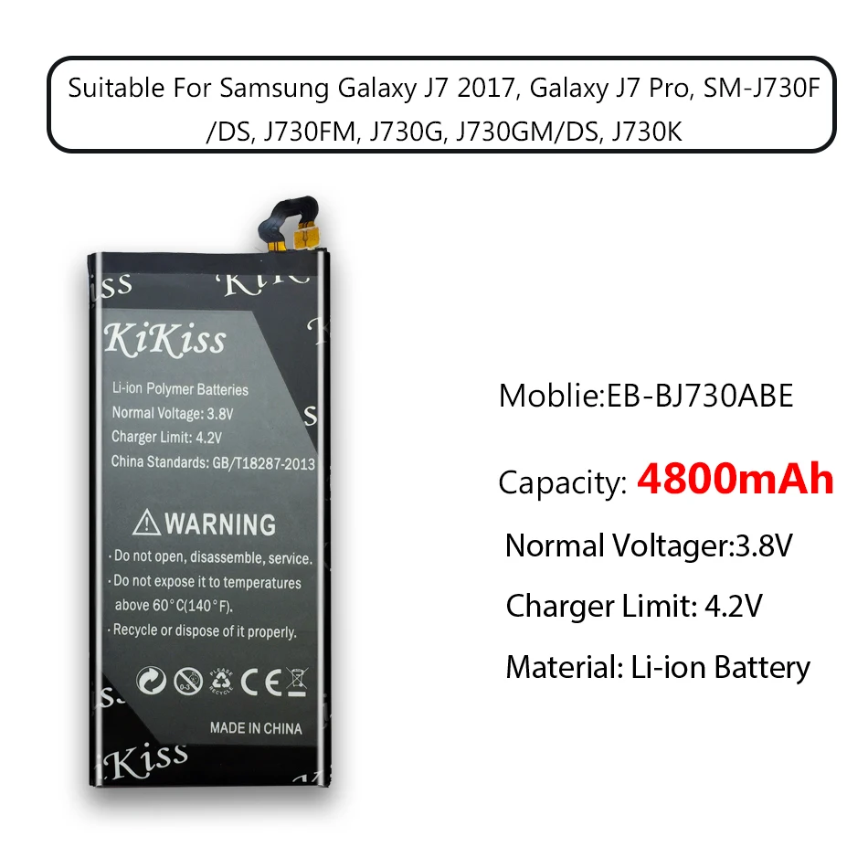 4800 мА/ч, Батарея для samsung GALAXY J7 Pro SM-J730F SM-J730FM J730F J730G J730DS J730FM J730GM J730K телефон EB-BJ730ABE+ инструмент