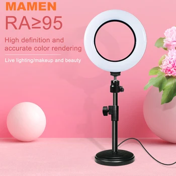 

MAMEN 6 inch Selfie ring light 16cm LED Dimmable Photo Video Studio For Youtube Beauty Fill Ring Light Lamp Photography Lighting