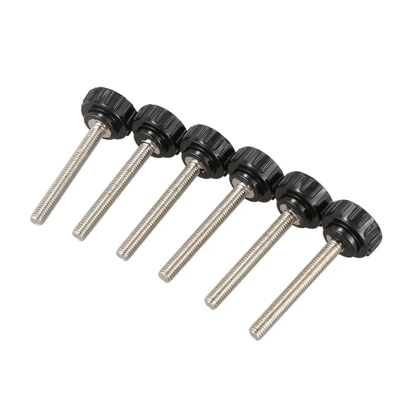 

HOT-6 pcs M5 x 40 mm thread straight rounded head locking knob knob black