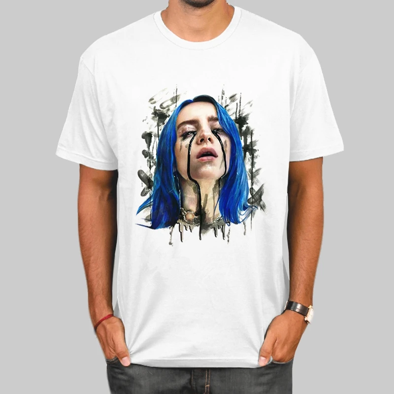 Billie Eilish мужские футболки с круглым вырезом и принтом, модные мужские и женские топы, футболка с коротким рукавом, футболка унисекс