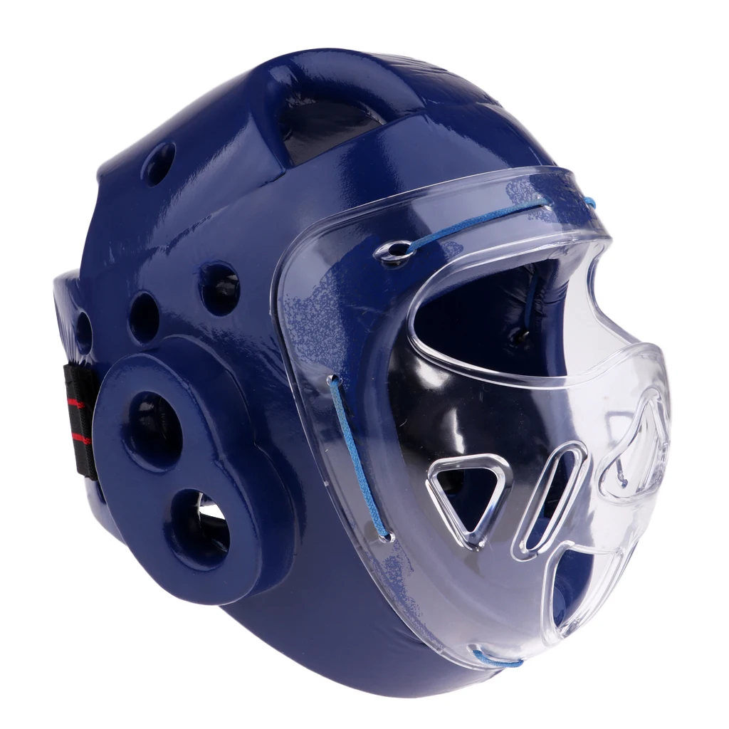 Blue XS Шлем для тхэквондо, бокс, каратэ, защита головы, защитная маска для лица - Цвет: Blue XS