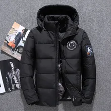 New Men White Duck Down Jacket Males Hooded Down Long Sleeve Hoodey Coat Men Winter Thick Clothes Casual Outerwer Parkas M-3XL