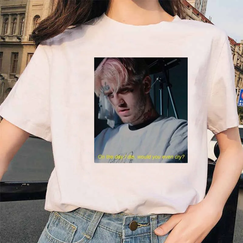 Рэппер Lil футболка с открытым носком рэп хип хоп LilPeep Girl Женская Футболка harajuku 90s Корейская Винтажная Футболка Tumblr футболка с рисунком Женская
