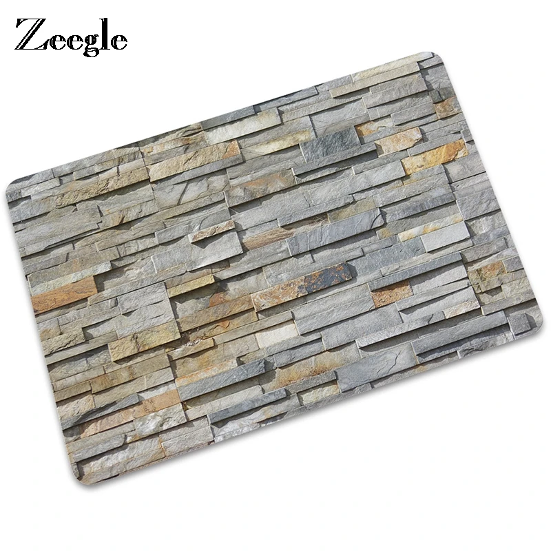 Zeegle Carpet For Living Room Floor Mat Stone Printing Non-Slip Door Mat Bathroom Kitchen Carpet Doormats Decor