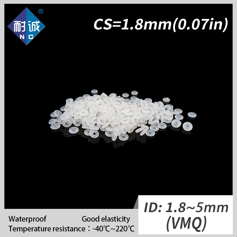 5 шт./лот силиконовая резина VMQ CS 1 8 мм ID1.8/2/2.5/2.8/3.15/3.55/3.75/4.5/5 уплотнительное кольцо