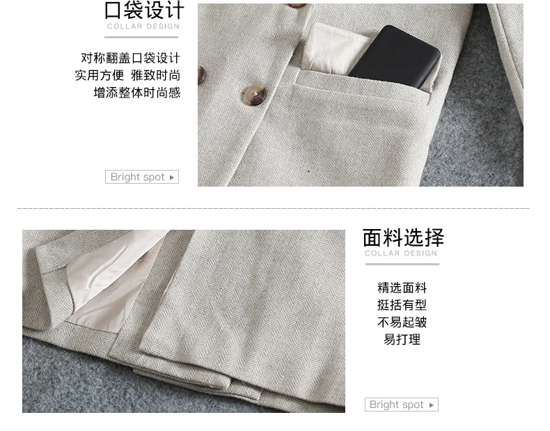 Double Breasted Olo Collar Mid-length Straight-Cut Autumn Clothing New Style Fashion Coat