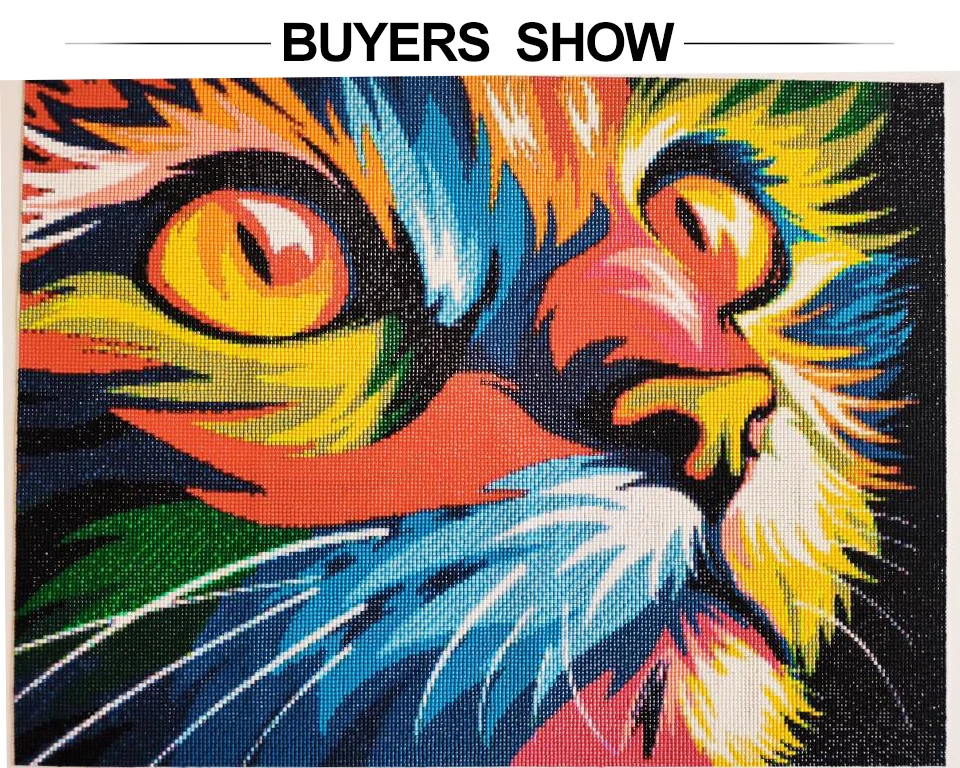 DIY 5D Diamond Painting Animals Lion Tiger Cat Dog Cross Stitch Kit Full Drill Embroidery Mosaic Art Picture of Rhinestones Gift