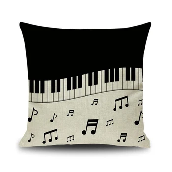 

Piano Note Digital Printing Decorative Pillowcases Linen Throw Pillow Case Cushion Cover Kussensloop For Bedroom Home Decor Gift