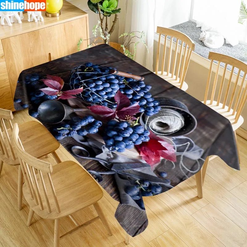 Custom Grape Table Cloth Oxford Print Rectangular Waterproof Oilproof Wedding Table Cover 100X140cm,140X250cm - Цвет: tablecloths 20