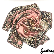 Модный женский шарф из шелка с принтом, ретро-узор