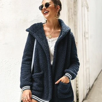 

Women's Hoodies New Autumn Winter Zipper Sweatshirt With Hood Female Warm Solid Loose Sweatshirts Jacket Pocket Casual For Girls