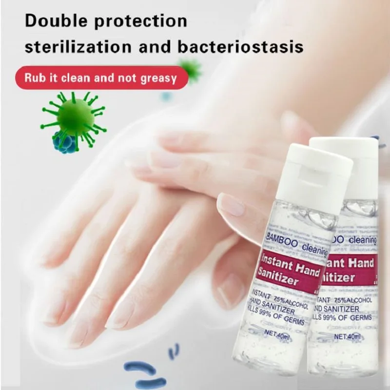 

40ml 5PCS Alcohol Travel Portable Mini Hand Sanitizer Anti-bacteria Moisturizing Disposable No Wash Waterless Clear Bottle