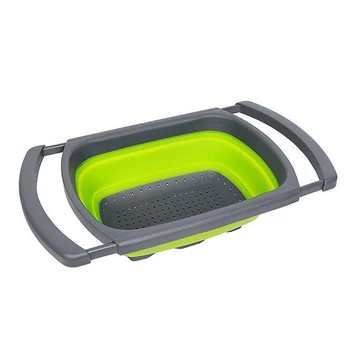 

Silicone Collapsible Sink Colander With Handle Retractable Kitchen Folding Strainer Bowls Drain filter basket Dropshipping