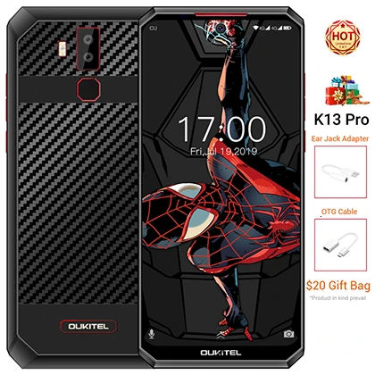 OUKITEL K13 Pro 11000 мАч 4 Гб+ 64 Гб мобильный телефон Android 9,0 MTK6762 Восьмиядерный распознавание лица 6,4" 5 V/6A OTA 4G смартфон