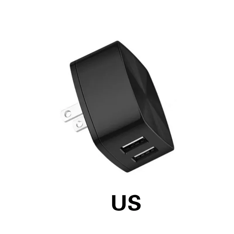 US Двойной Быстрая зарядка для мобильных телефонов через USB Зарядное устройство 5V 2.4A 2 Порты и разъёмы Быстрая зарядка EU/US/UK розетки Зарядное устройство адаптер с 2.4A 3-в-1 кабель для быстрой зарядки - Цвет: US