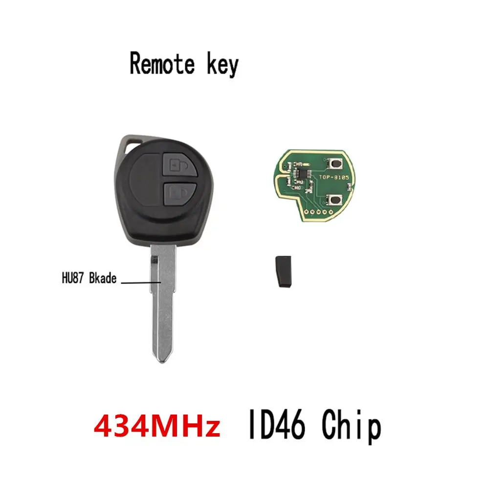 New Car Remote Key with 2 button  Fit for SUZUKI SWIFT SX4 ALTO VITARA IGNIS JIMNY Splash 433MHz ID46 Chip