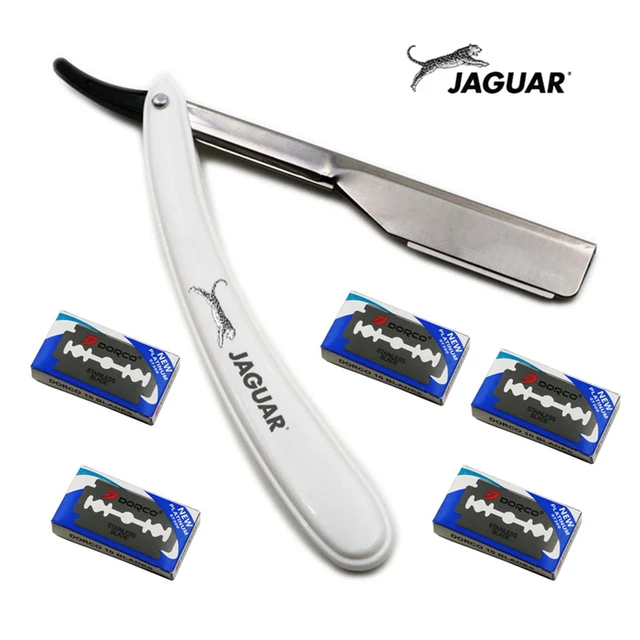 1set Men Straight Barber edge Razors Folding Shaving Knife Hair Removal Tools With 10pcs Blades 1razor add 50blades