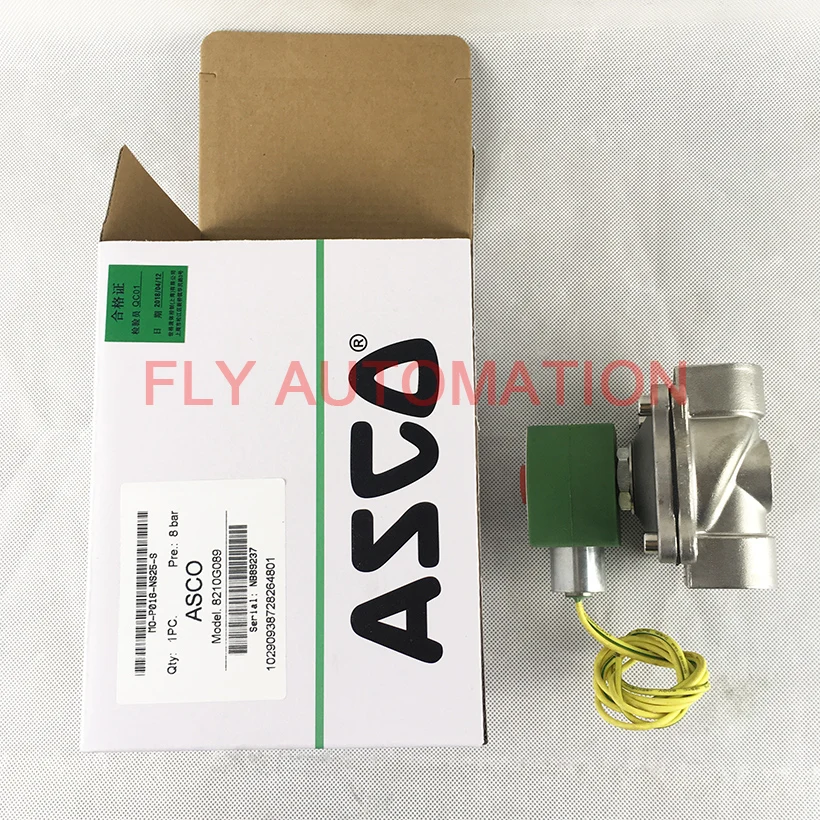 EF8210G089 8210G089 ASCO 8210 Серия " DN25 корпус из нержавеющей стали Соленоидный клапан с высоким потоком
