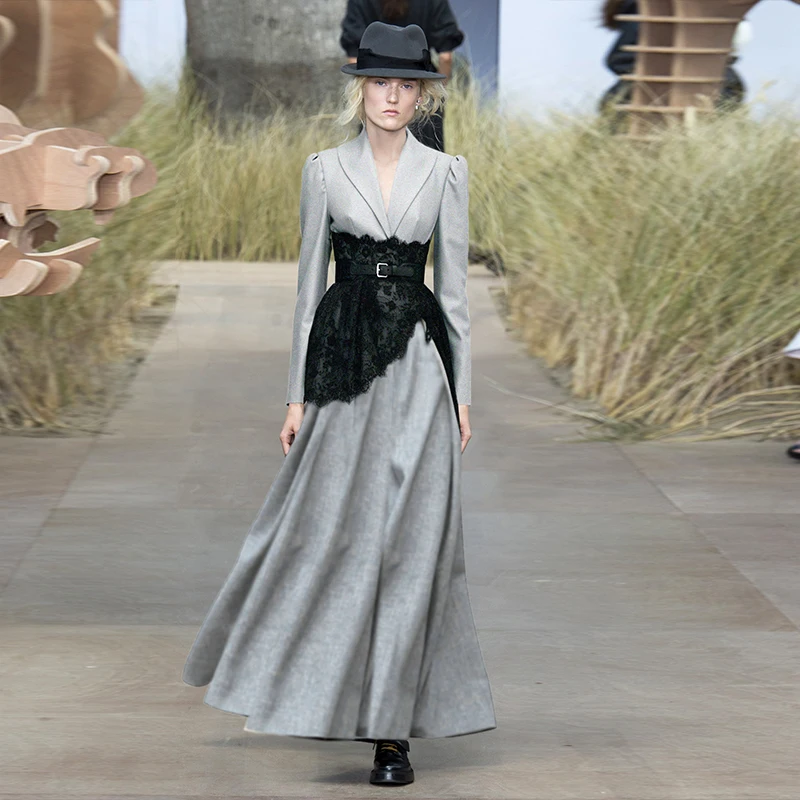 Most Buy GHOnl Long Dress Maxi High Quality Autumn New Women'S Fashion Workplace Party Vintage Elegant Chic Lace Stitching Long Sleeve Dresses Most Buy GHOnl Long Dress Maxi High Quality Autumn New Women'S Fashion Workplace Party Vintage Elegant Chic Lace Stitching Long Sleeve Dresses
