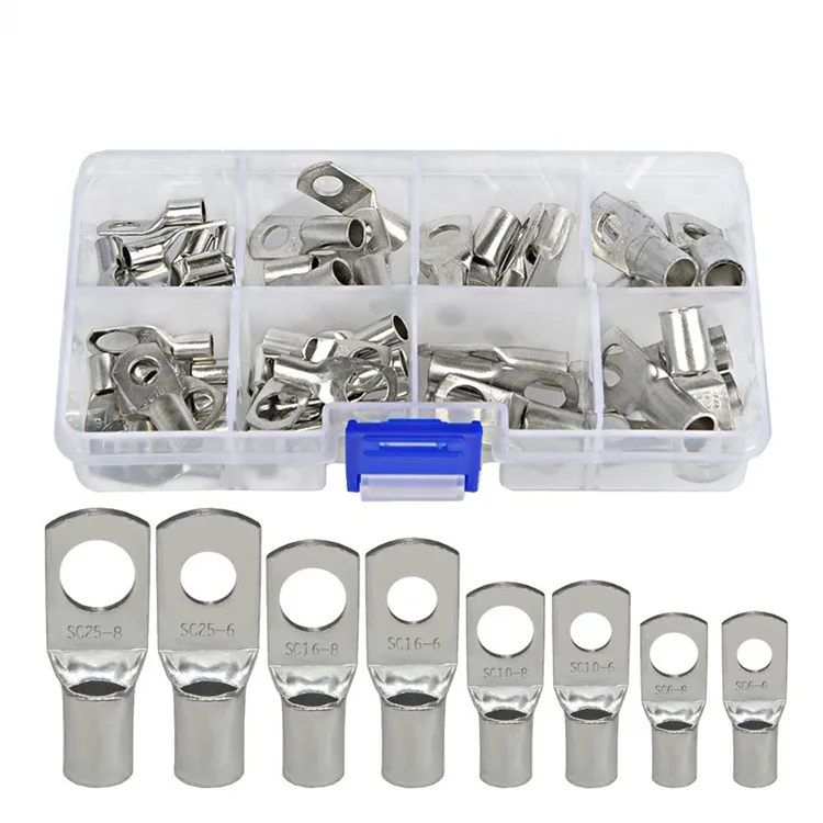 

60pcs box copper tube bare cold pressed ring end