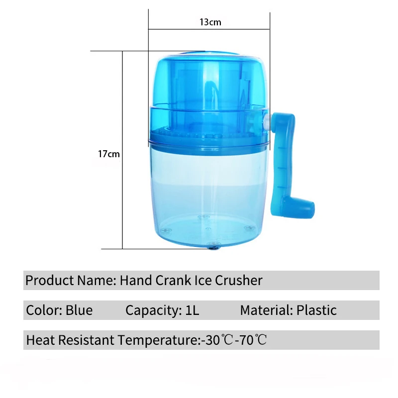 Домашняя дробилка для льда, ручная дробилка для льда, бритва для детей, измельчитель снежного конуса, машина для кухни, 1л