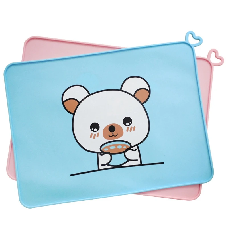 Placemats For Kids Silicone Placemat Baby Waterproof Heat Resistant Non-Slip Kitchen Table Dining Mat Portable Easy To Clean F