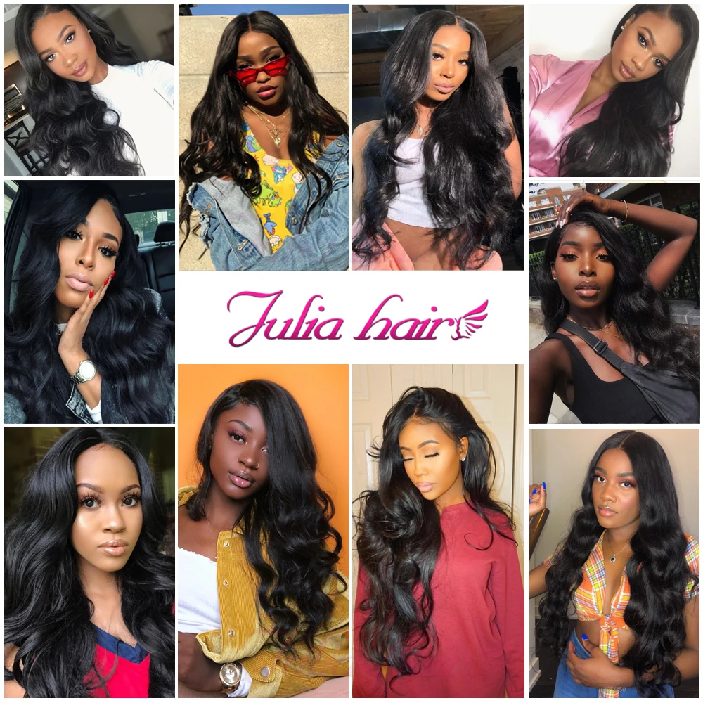 Indian Body Wave Human Hair Bundles With Closure Ali Julia Remy Hair Extensions 4x4 Free Part Lace Closure with Hair Weave images - 6