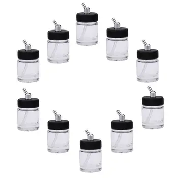 

Airbrush Glass Bottle Standard Suction Lid 10Pcs Air Brush 22cc Jar Bottom Feed Promotion