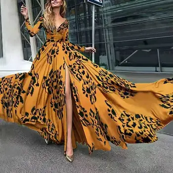 

In the spring of 2020 in Europe and the hot new dress ebay speed sell pass hot style long-sleeved dress sexy deep V