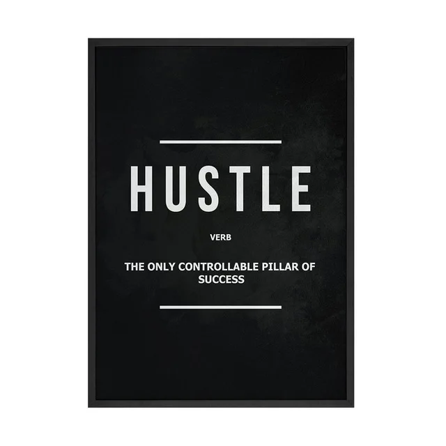 Золотой Grind Hustle исполнение стены Искусство холст печать офисный Декор мотивационные Современные художественные мотивационные картины - Цвет: Золотой