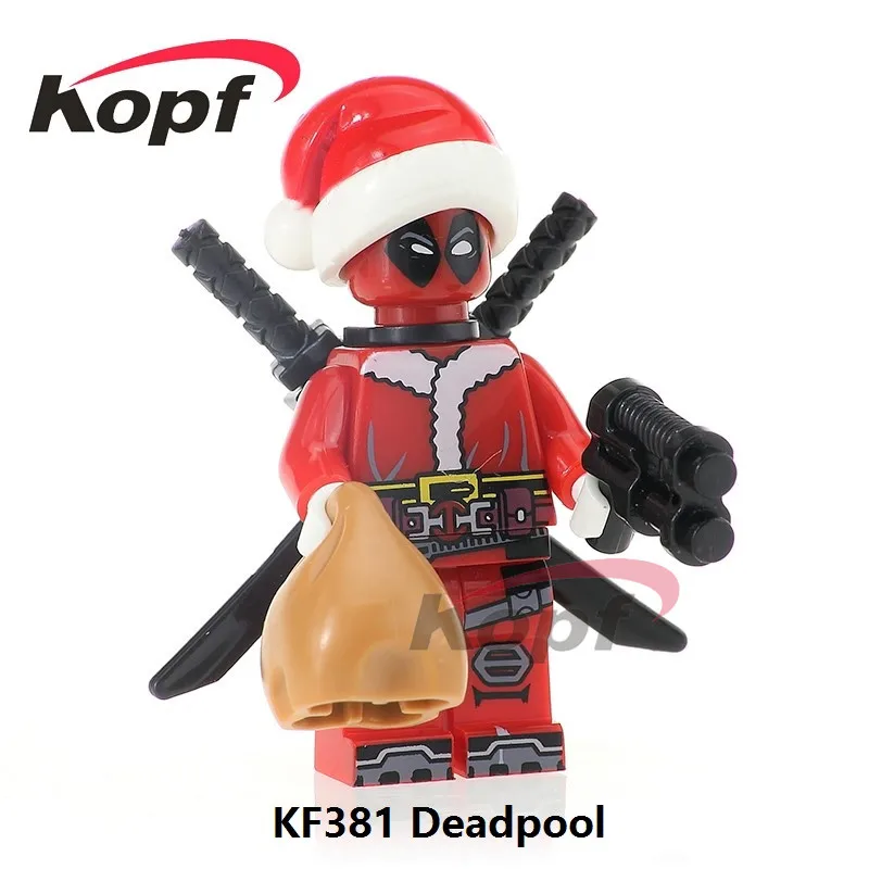 KF381 20Pcs No Box 20 шт. Супер Герои Фигурки Человек-паук Grinch Росомаха здание блокирует обучение Рождественский подарок игрушки для детей KF381 - Цвет: KF381 20Pcs No Box