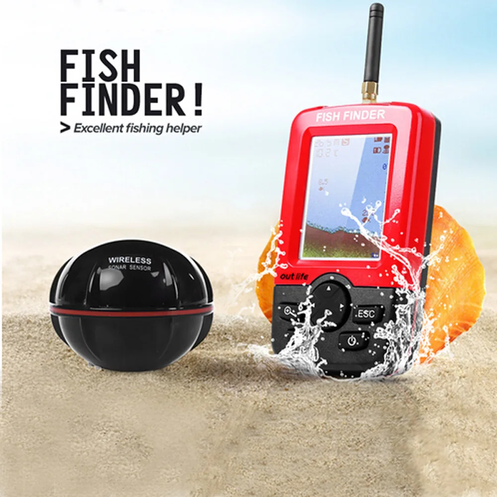 Wireless LCD Fish Finder Transducer Fish Alarm Smart Depth 100 M Wireless Sonar Sensor echo sounder for Lake Sea Pesca