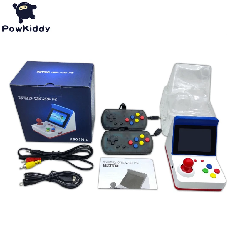 POWKIDDY A6 мини аркадная видео игровая консоль детский подарок toys8-bit портативная игровая консоль поддержка ТВ встроенные 360 Ретро игры