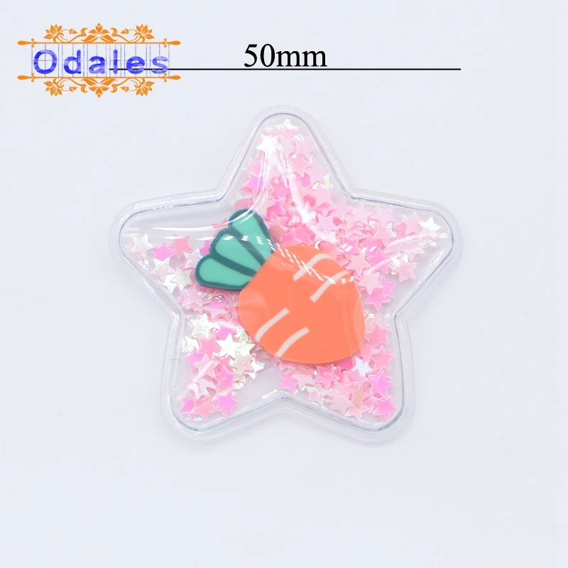 10Pcs Carrot Star Patches Sushi Dessert Mouse Applique Grapefruit Heart Accessory Cherry Rabbit BB Clips Decor Floret Strawberry