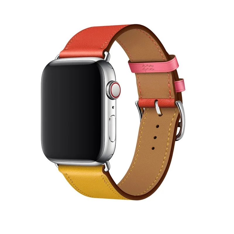 Ремешок из коровьей спилковой кожи для Apple Watch 4 38 мм 40 42 44 браслет часов ремешок