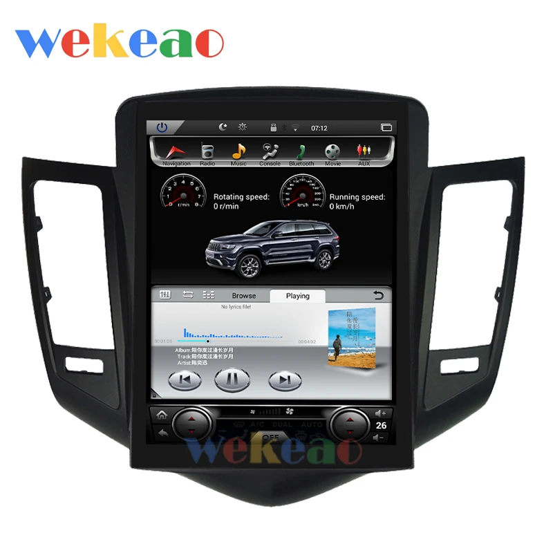 Wekeao вертикальный экран Tesla style 10,4 ''1Din Android автомобильный Dvd мультимедийный плеер gps навигация Автомагнитола для Chevrolet Cruze